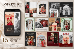 15 Instagram Post PSD Templates Pack – Fully Editable Social Media Designs | CineQ Pro
