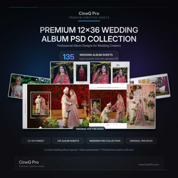 135 Beautiful 12x36 Wedding Album PSD Inner Sheets
